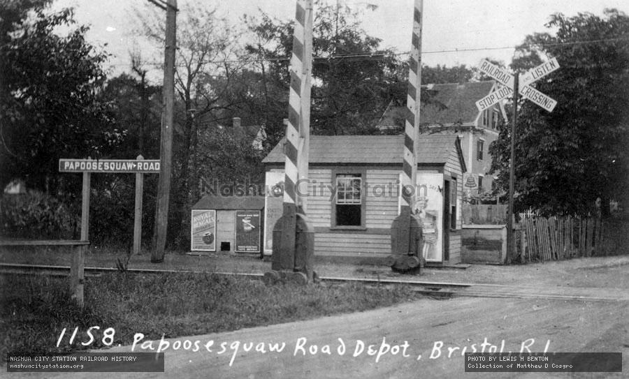 Postcard: Papoosesquaw Road Depot, Bristol, Rhode Island